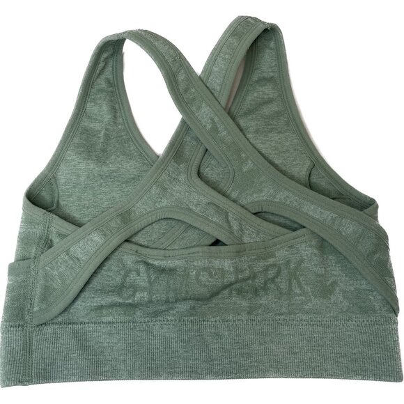 Gymshark Sports Bra Seamless Green Size Small Set of 2 Workout Fitness - Picture 3 of 9